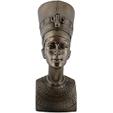 Ebros Gift Bronzed Classical Egyptian Queen Nefertiti Solemn Portrait Bust Statue 7" Tall Beautiful Royal Queen of Egypt Figurine Sculpture