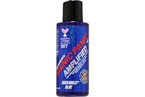 MANIC PANIC Rockabilly Blue Hair Dye - Amplified - Semi Permanent Strongest True Neutral Blue Hair Color For Dark or Light Ha