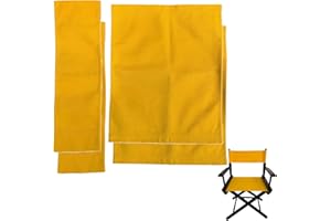 TBACW 2 Set (4pcs) 18''L X 15''W Directors Chair Canvas Replacement Covers Kit for Directors Chairs Movie Chair Replacement Canvas Oxford Cloth Cover for Home Director Chair (Yellow)