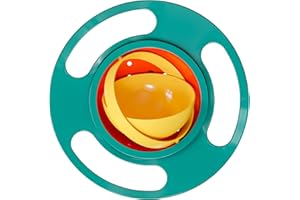 CheemZ Toddler Gyro Bowl - Baby Magic Bowl - 360 for Kids Age 1 to 3 Years - Spill-Resistant with Lid and 360° Rotations - Mess-Free Snack Bowls in Green, Compact Size: 17 x 17 x 7cm