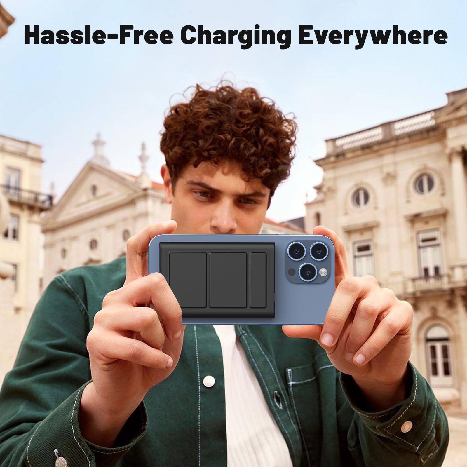 Yiisonger Magnetic Portable Charger - 10000mAh Wireless Power Bank with Stand and USB-C LED Display, Slim Magnetic Battery Pack 22.5W PD Fast Charging for iPhone 15/14/13/12/Pro/Mini/Pro Max
