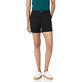 Amazon Essentials Women's Mid-Rise Slim-Fit 5 Inch Inseam Khaki Shorts (Available in Straight and Curvy Fits)