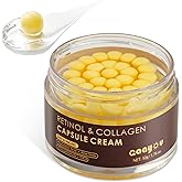 Deep Retinol Collagen Capsule Cream - Retinol Cream for Face Anti Aging Day and Night Golden Capsule Face Moisturizer with Hyaluronic Acid for All Skin, Firming, Wrinkles