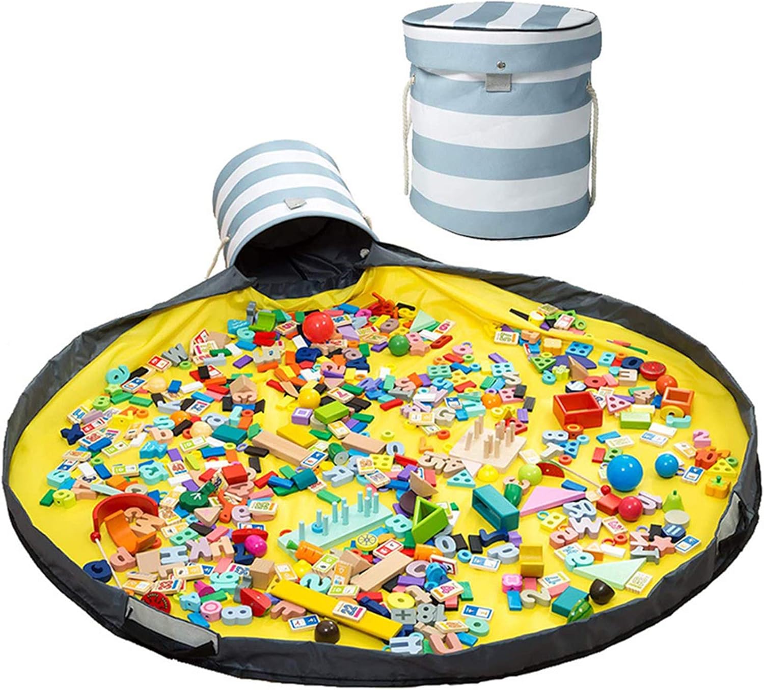 Toy Storage Organizer And Play Mat, Portable Outdoor Toy Storage Basket
