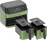 EMtronics Dual Air Fryer 9L 8 Presets Sage Green view 4