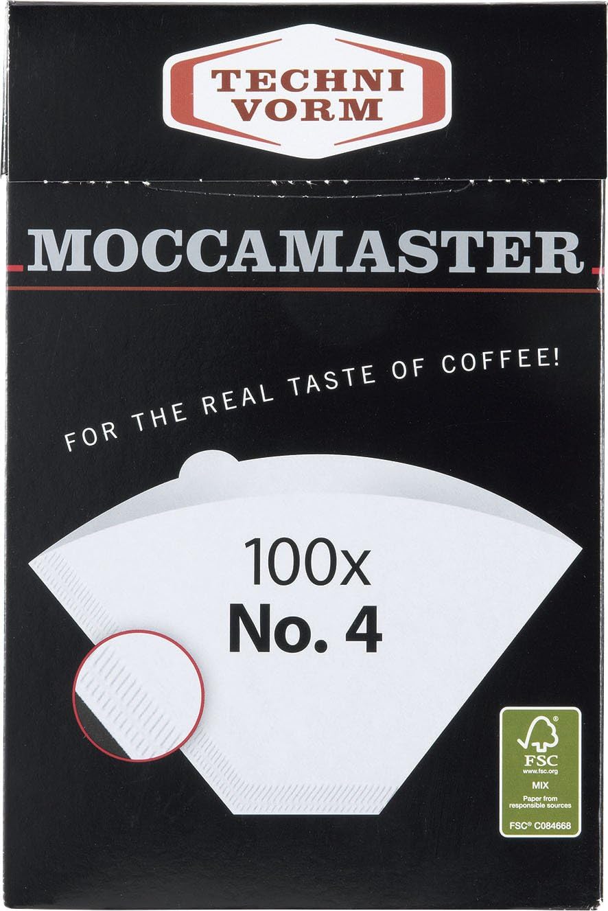 Moccamaster No.4 Paper Filters 100-Count White - Cone Coffee Filter