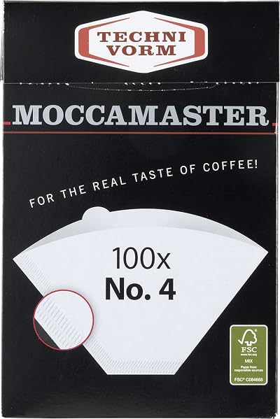 Moccamaster No.4 Paper Filters 100-Count White - Cone Coffee Filter
