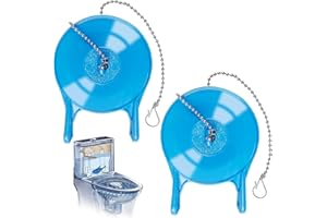 MEROUK 2 Pack 3" Universal Toilet Flapper Replacement Compatible with Gerber 99-788, Durable Rubber Flapper with Stainless Chain - Blue