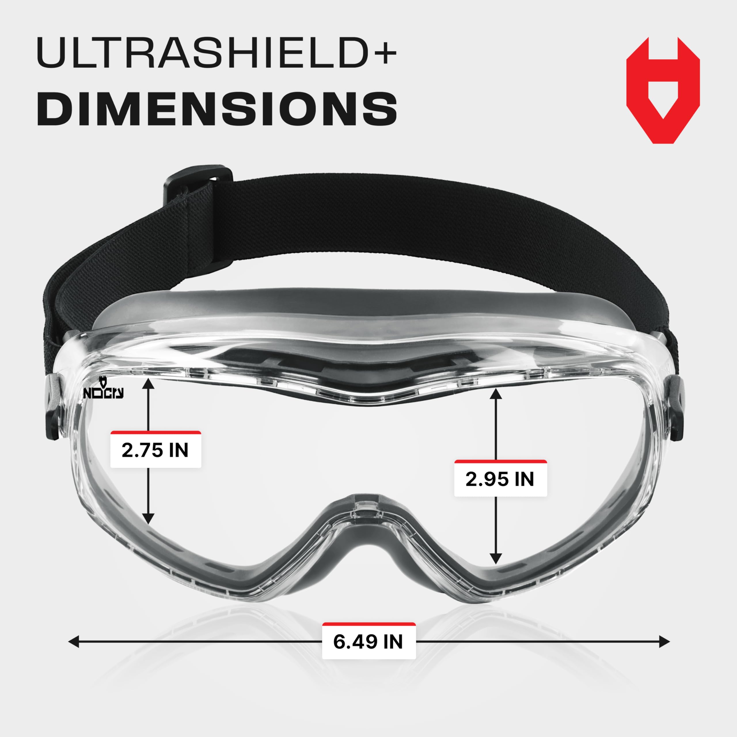 NoCry Anti Fog Safety Goggles for Men and Women with Premium Anti Scratch Coating - Vented Panoramic Lab Goggles; ANSI Z87 Certified Lab Safety Goggles, Eye Protection Goggles with Adjustable Headband