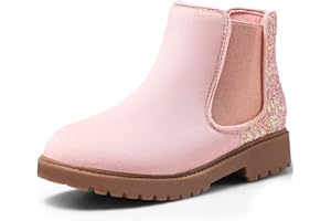 Girls Ankle Snow Boots Kids Winter Chelsea Boot Girl Slip on Booties with Lightweight Little Kid/Big Kid
