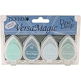 Tsukineko VersaMagic Dew Drop Inkpad of All Kinds, 4-Pack, Seashore