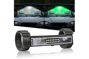 UTV Interior Dome Light with Switch, FASTCHOY AUTO Roll Bar Cage Mount Dome Light Battery Powered Universal Roll Bar Mount Lights for UTV ATV Side by Side Can-Am Polaris RZR - White/Green