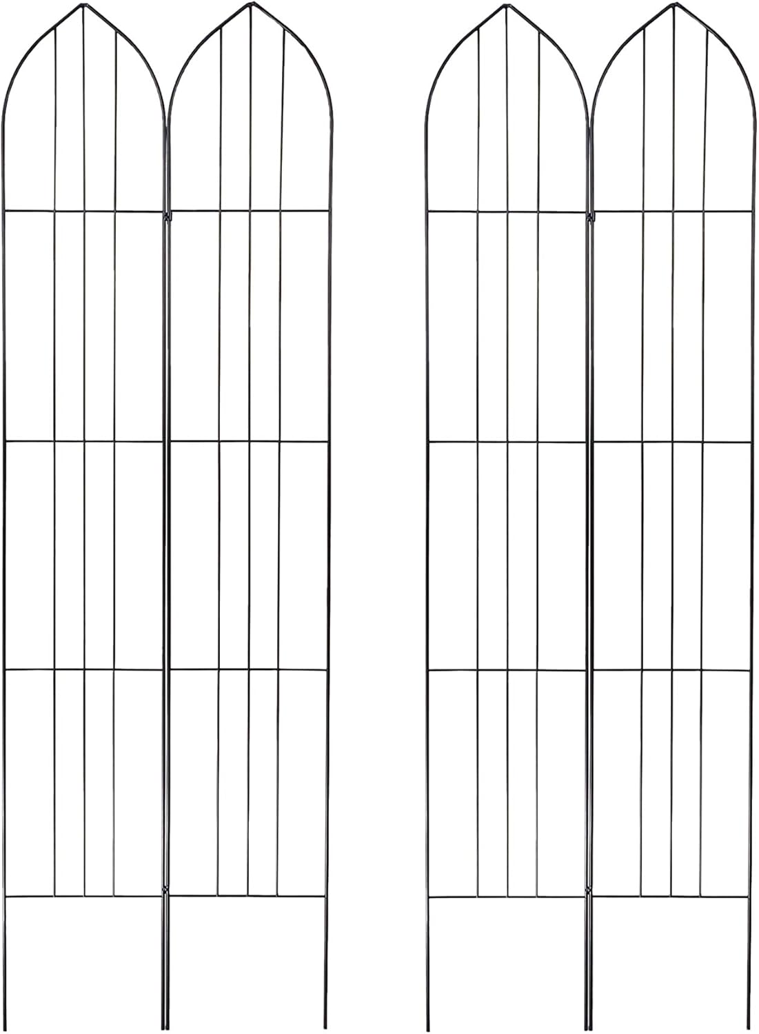 OUTOUR Foldable Metal Garden Trellis 2 Pack Wire Lattice Grid Panels for Rose Vines, Climbing Plants, Flower, Vegetables, Cucumber, Vegetables, Clematis Support, Outdoor Patio Lawn Yard Decoration