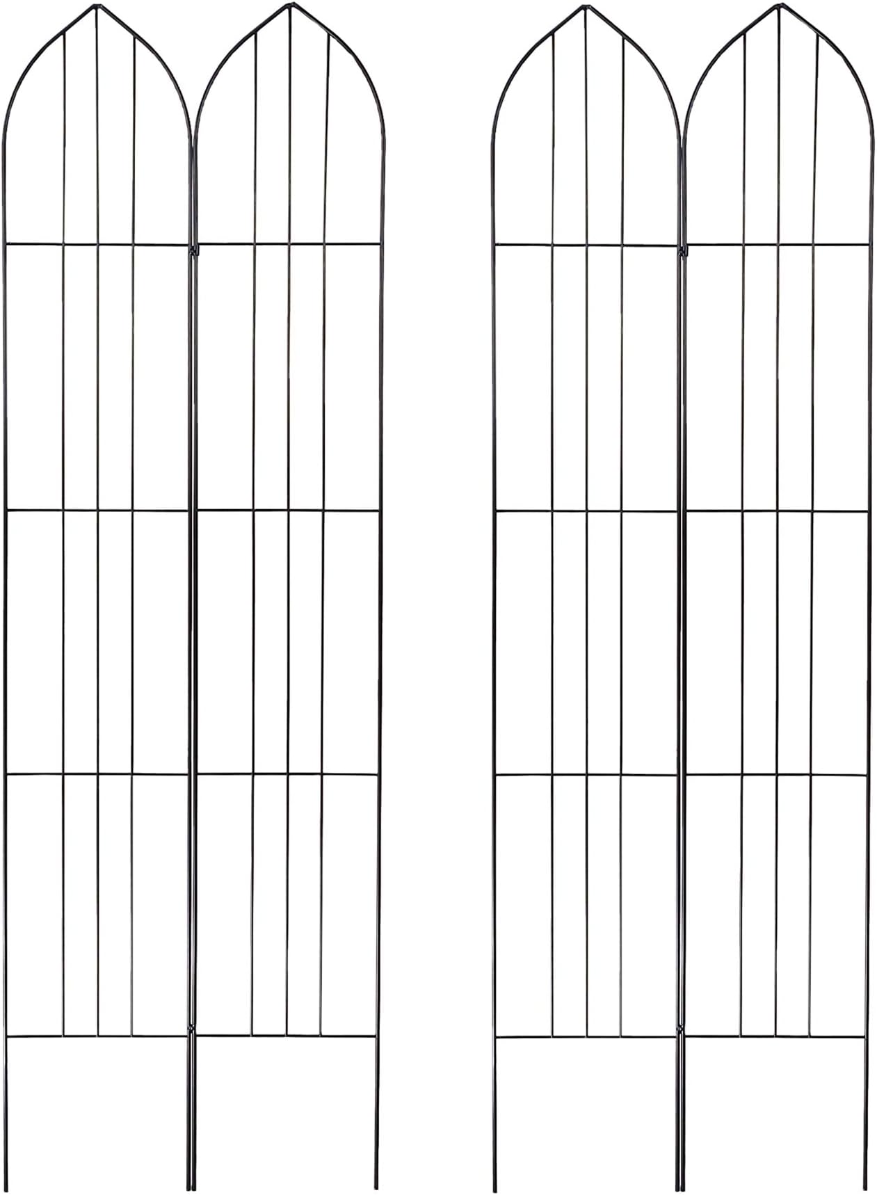 OUTOUR Foldable Metal Garden Trellis 2 Pack Wire Lattice Grid Panels for Rose Vines, Climbing Plants, Flower, Vegetables, Cucumber, Vegetables, Clematis Support, Outdoor Patio Lawn Yard Decoration