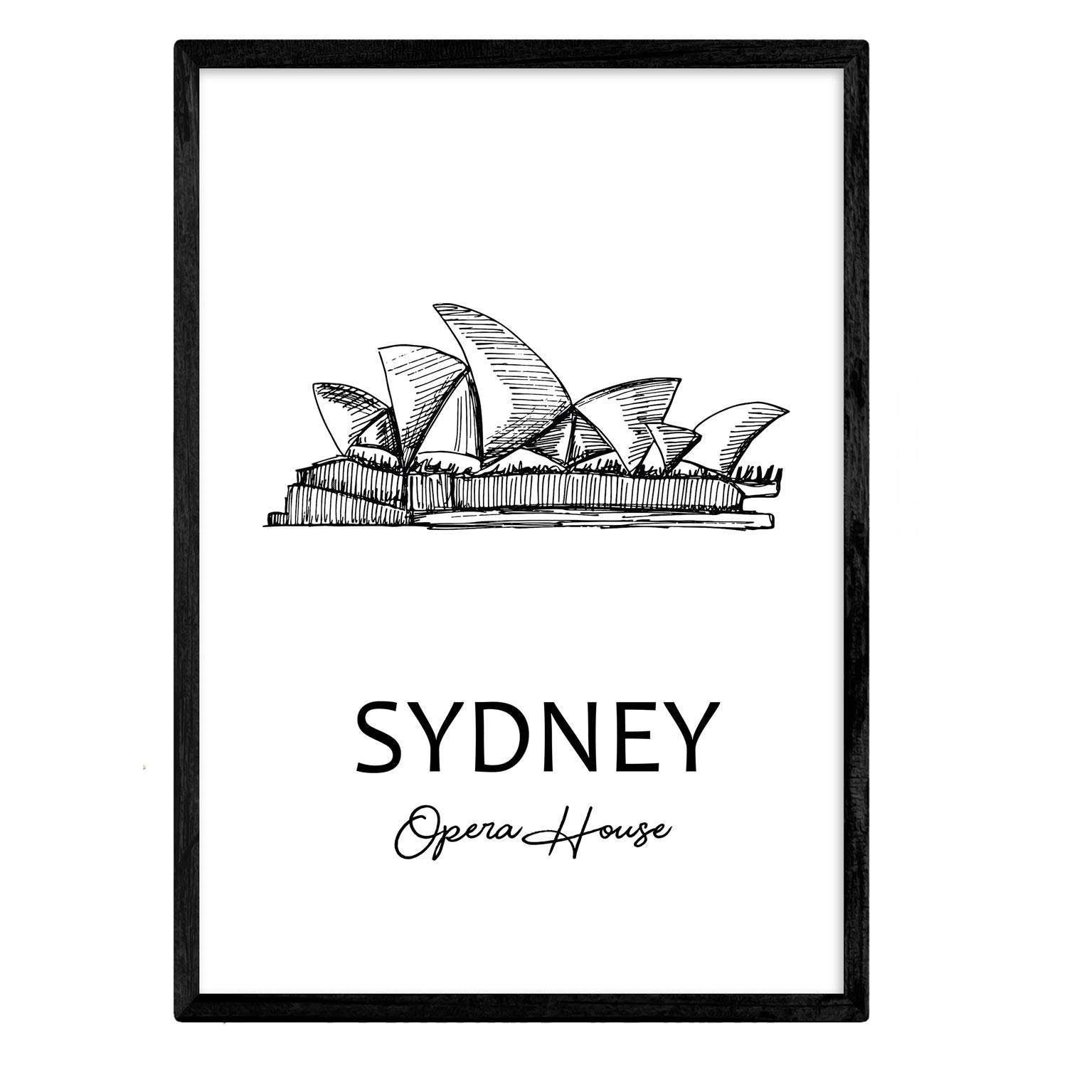 Nacnic Poster Sydney - Opera House. Sheets with monuments of cities. A3 size — image 1