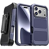 Designed for iPhone 17 Pro Case with Belt Clip Holster, Slim Cover Phone Case for iPhone 17 Pro - Blue