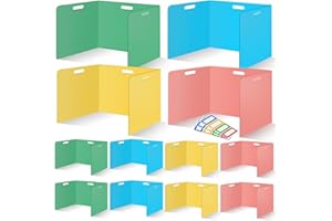 ZSMKJIAYE 12 Pcs Desk Dividers for Students Classroom Plastic Privacy Folders Colored Test Dividers for Students Desks Trifold Privacy Panel Partitions for School Teacher Supplies(Multicolor)