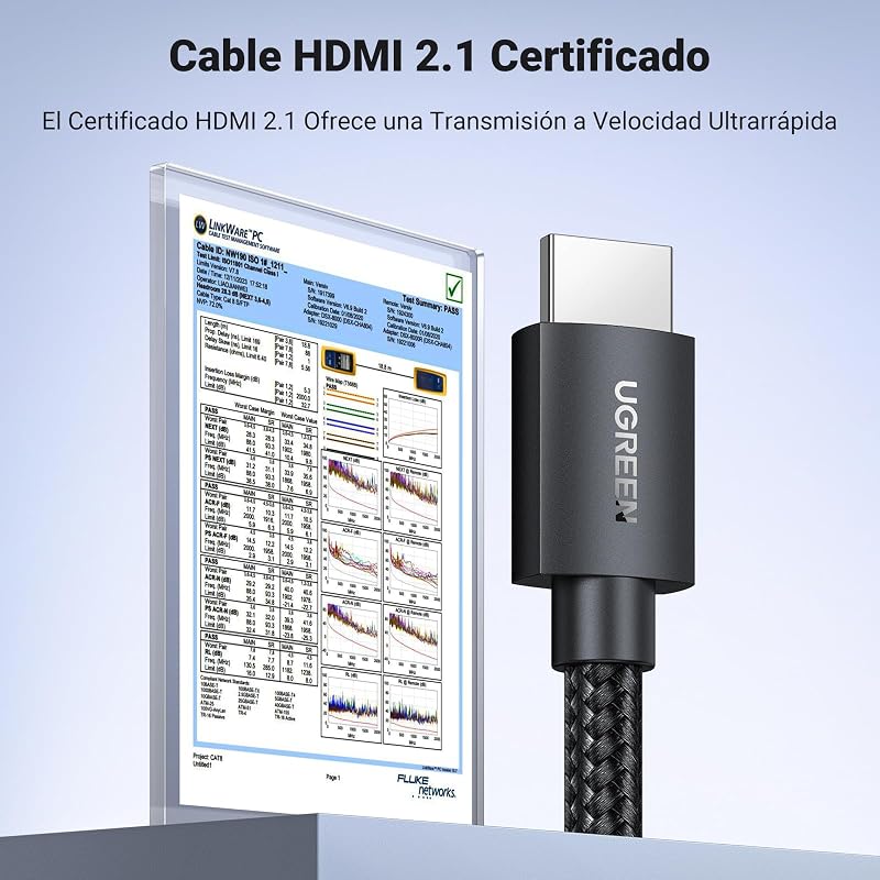 Ugreen cabo hdmi 2.1 8k cabo hdmi 10k ultra high speed ​​​​48gbps 8k 60hz 4k 120hz uhd earc hdr dynamic dolby vision 3d hdcp 2.3 compatível com ps5 ps4 pro xbox one x pc monitor hdtv, 2m