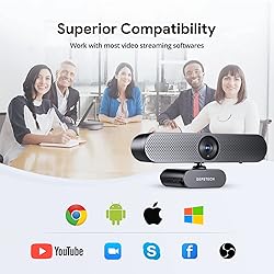 DEPSTECH Webcam 4K, Zoomable Webcam with Microphone