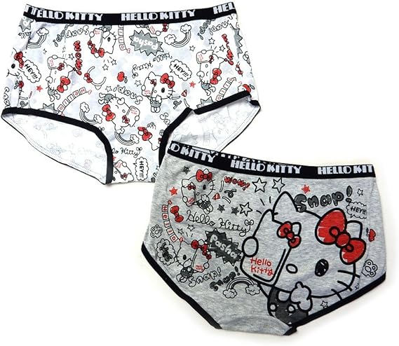 Amazon 2枚組 160cm 子供 下着 ショーツ 女の子 Hello Kitty ハローキティ 2枚組 綿100 ローライズ キャラプリント 総柄 女児 ジュニア ショーツ 通販