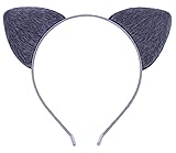 Bonnie Z. Leonardo Furry Dark Grey Cat Ears Headband