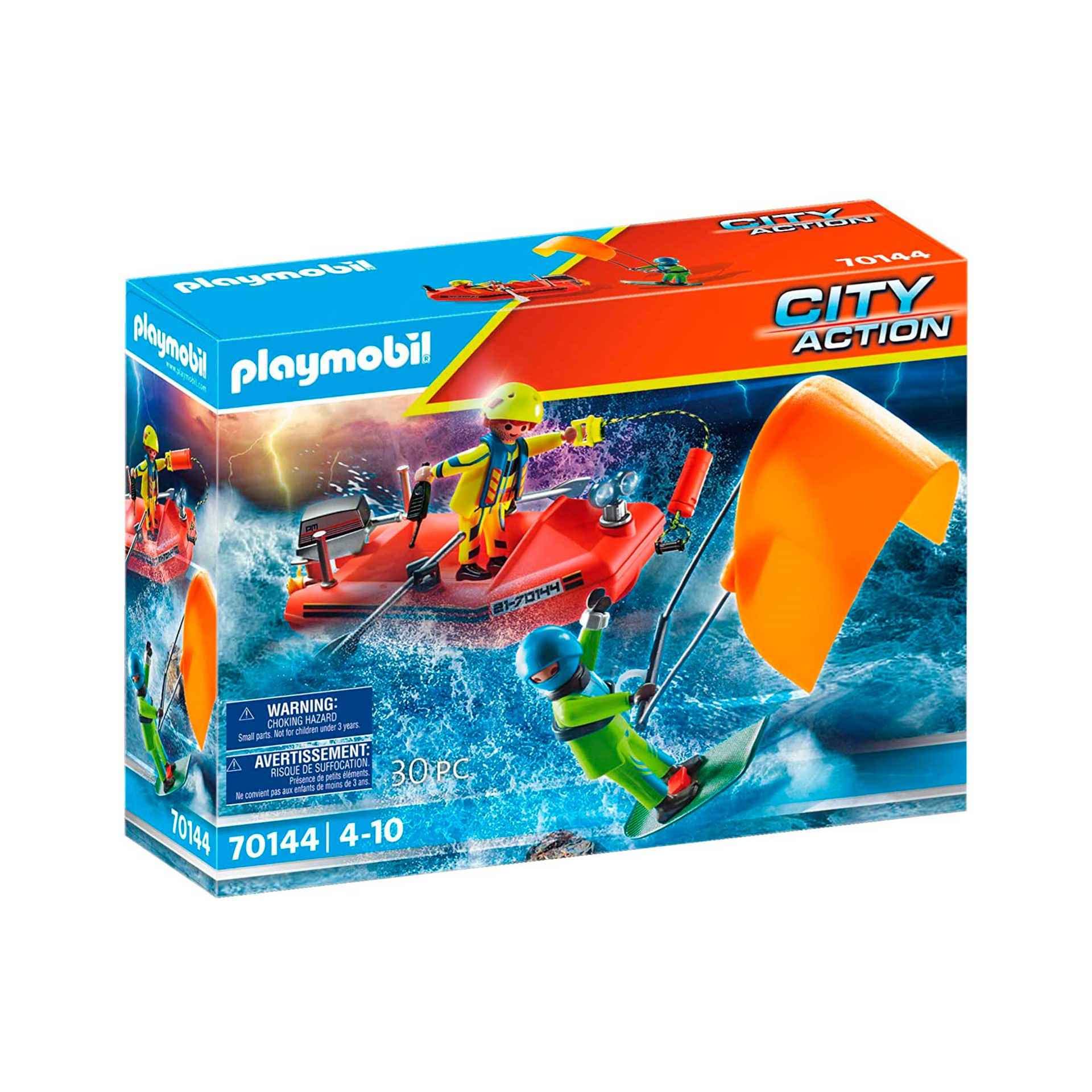 Playmobil City Action 70144 Sea Rescue: Kitesurfer Rescue with Speedboat, For Ages 4+