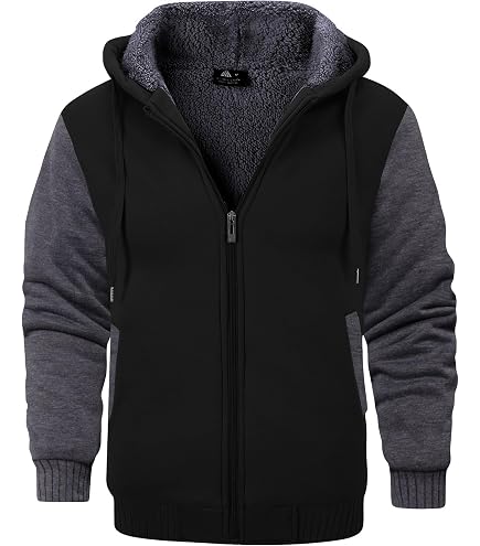 AIELVIN Men's Winter Fleece Thermal Jackets for Men Sherpa Lined