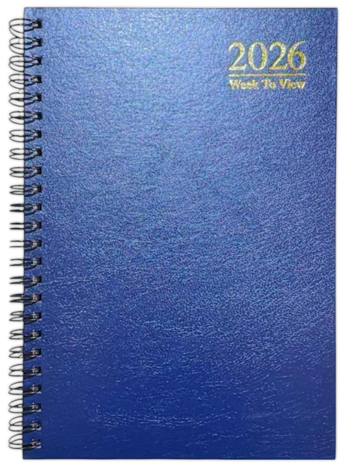 Orbitron 2026 Diary A5 Week to View Wiro Hardback Full Year Organiser Calendar Planner (Blue)