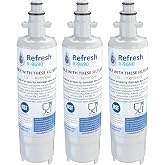 Refresh Refrigerator Water Filter Replacement for LG LT700P, 9690, 3-Pack | R-9690 replaces ADQ36006101, Kenmore 46-9690, LT700PC, ADQ36006102; fits LG &amp; Kenmore fridges; Tested to NSF/ANSI 42