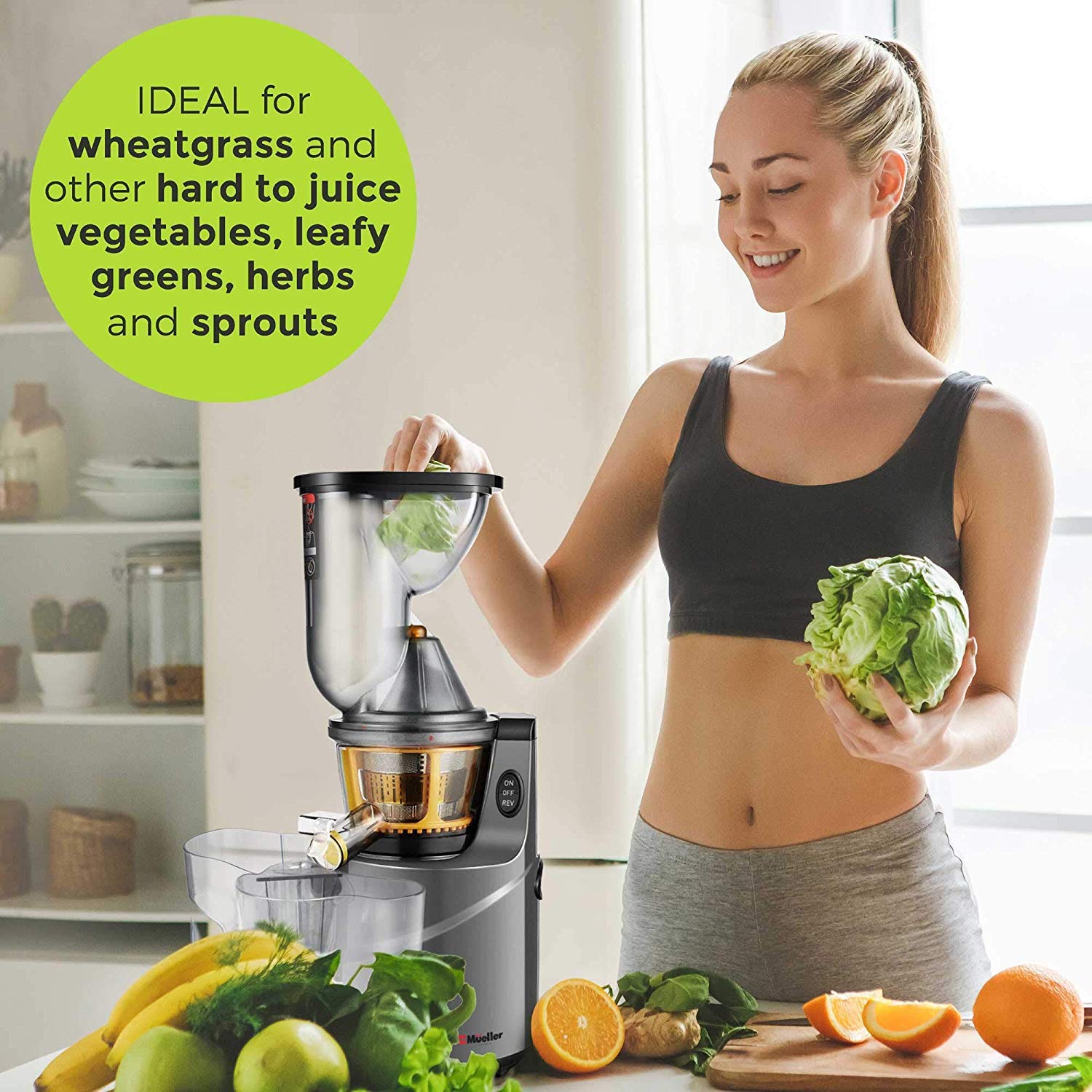 Mueller Austria Ultra Juicer Machine Extractor with Slow Cold Press Masticating Squeezer Mechanism Technology, 3 inch… - Image 5