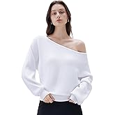 SUUKSESS Women Cashmere Blend Oversized Off Shoulder Pullover Sweaters Boat Neck Long Sleeve Knit Jumpers Tops