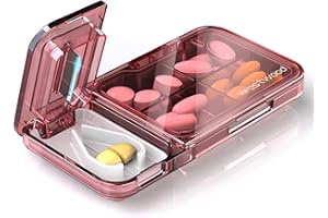 Weekly Pill Organizer, Large Daily Pill Case Portable Travel 7 Day Pill Box Dispenser with Large Compartments