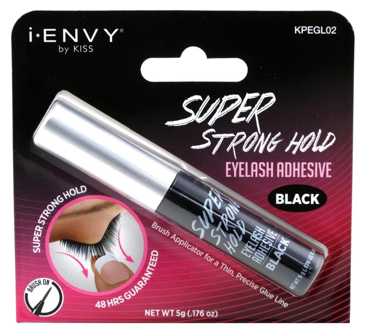 Kiss I Envy Super Strong Hold Black Eyelash Adhesive 0.176 Ounce (5gm) Fake