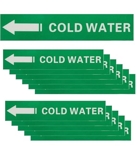 Directional Flow Arrow Tape - 2 Pack Pipe Marking Stickers, White On Blue, 1-3/16" X 65'