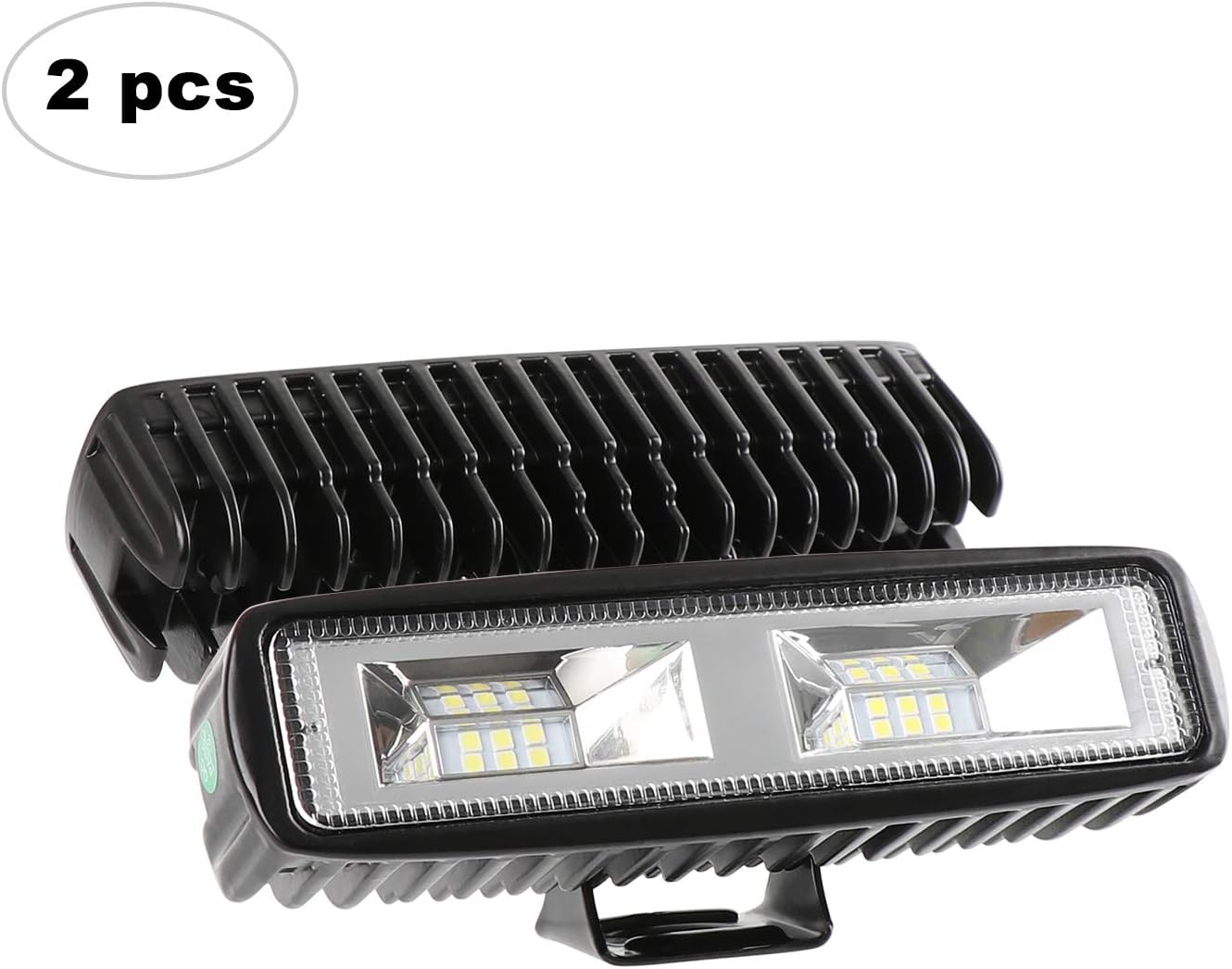AAIWA LED Work Light, 6" 36W LED Work Light Bar Flood Beam Super Bright 6500K for Off-road Car Truck Tractor Boat Driving Lamp 12V 24V 2 PCS