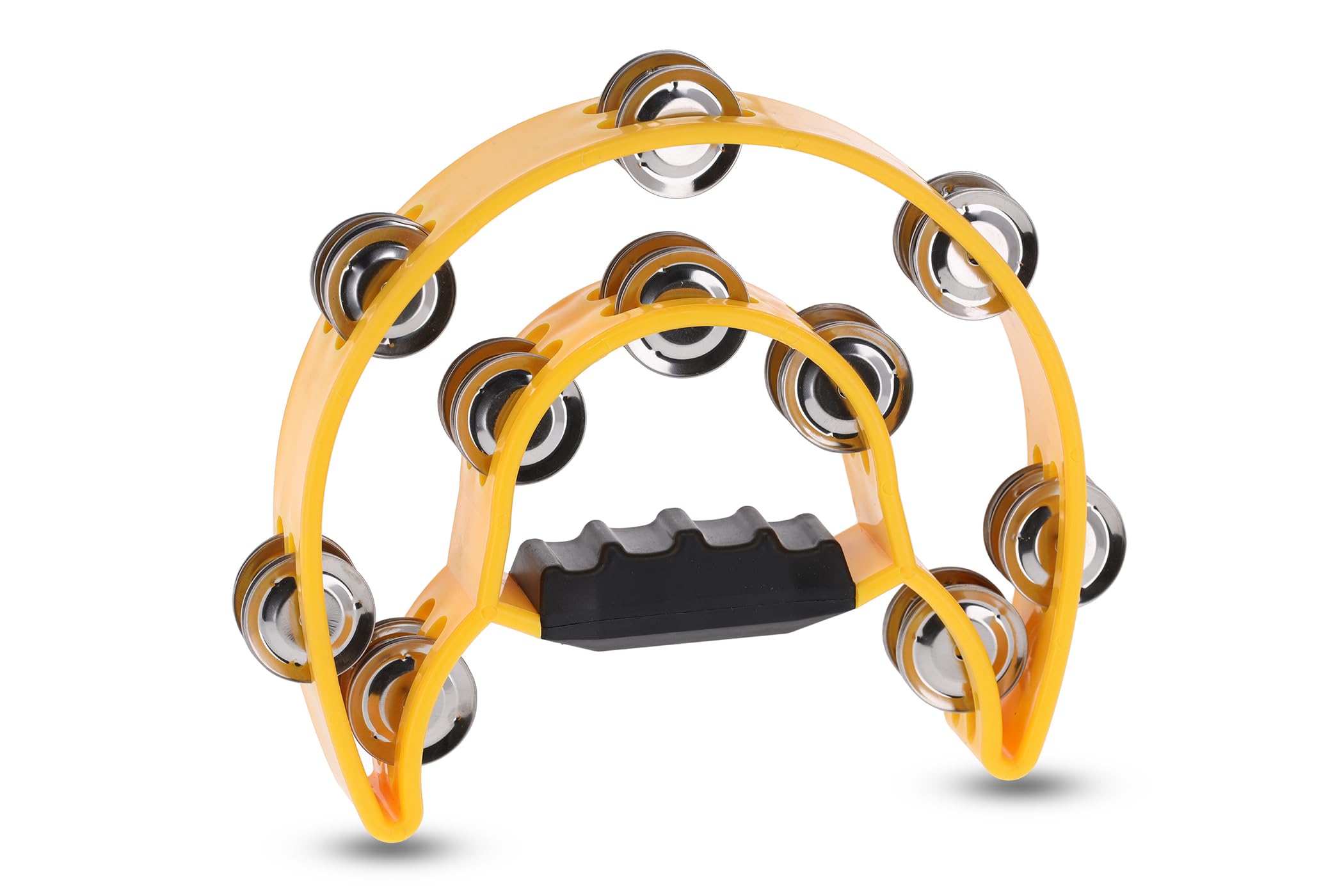 GEWA jingle wreath half moon - 20-pairs of chrome-plated jingles - double row - color yellow