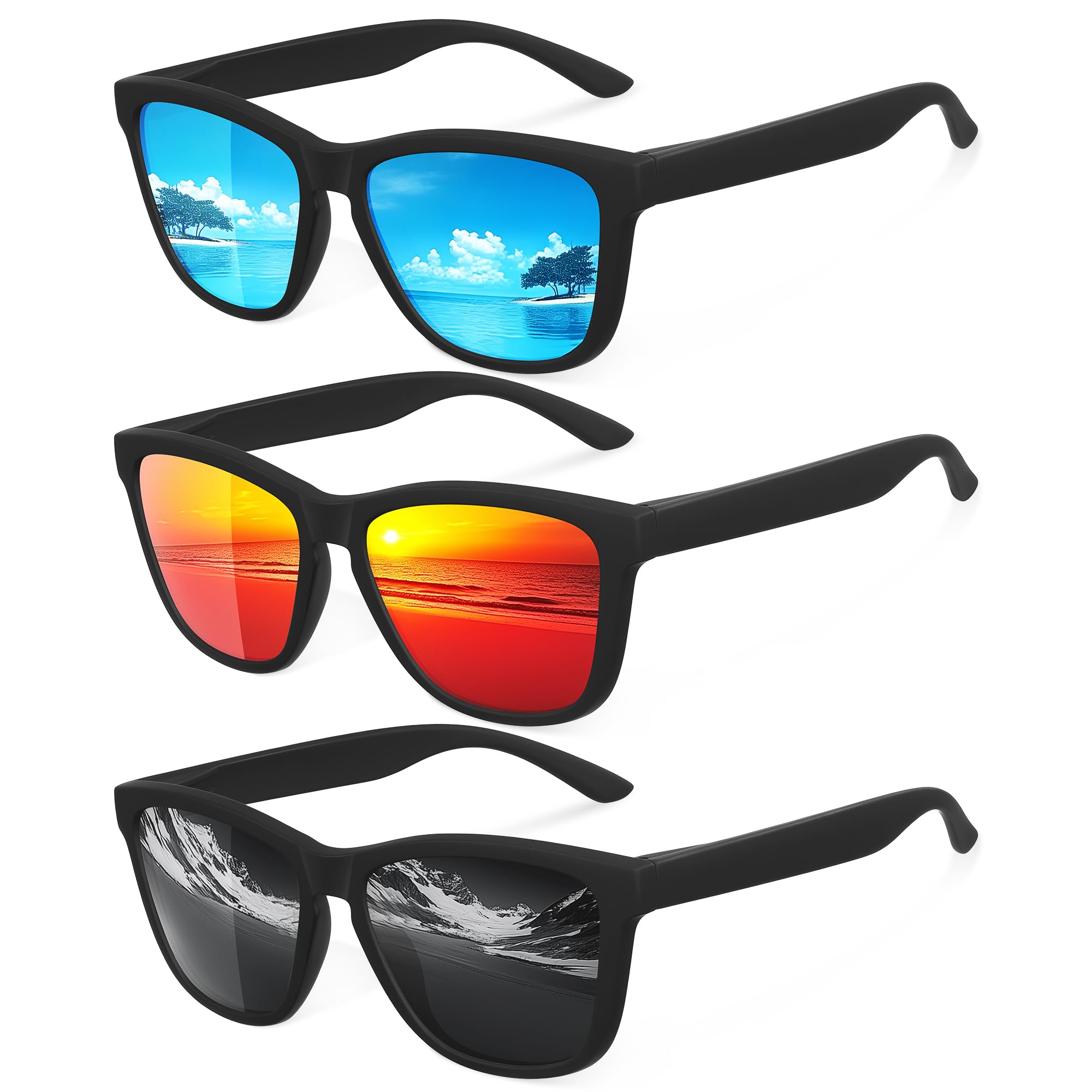 Photo 1 of ***BLACK FRAMES ARE MISSING***PRLUNVS Polarized Sunglasses for Men and Women - Classic Fashion Sun Glasses Shades for Driving, Outdoor Sports, and Daily Wear UV400 Protection***BLACK FRAMES ARE MISSING***
