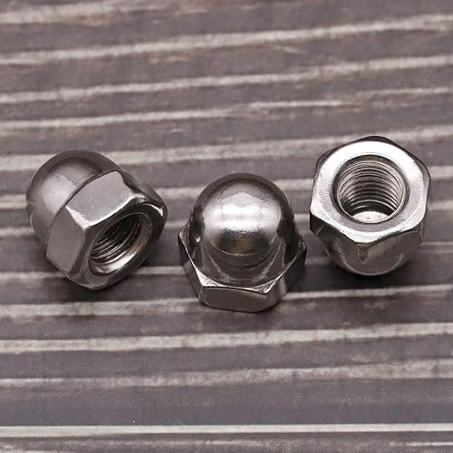 Hitefu M4-0.7mm Acorn Cap Nuts – 100-Pack Stainless Steel Hex Dome Head Locknuts, Bright Finish – Perfect For Machinery, Repairs & DIY Projects