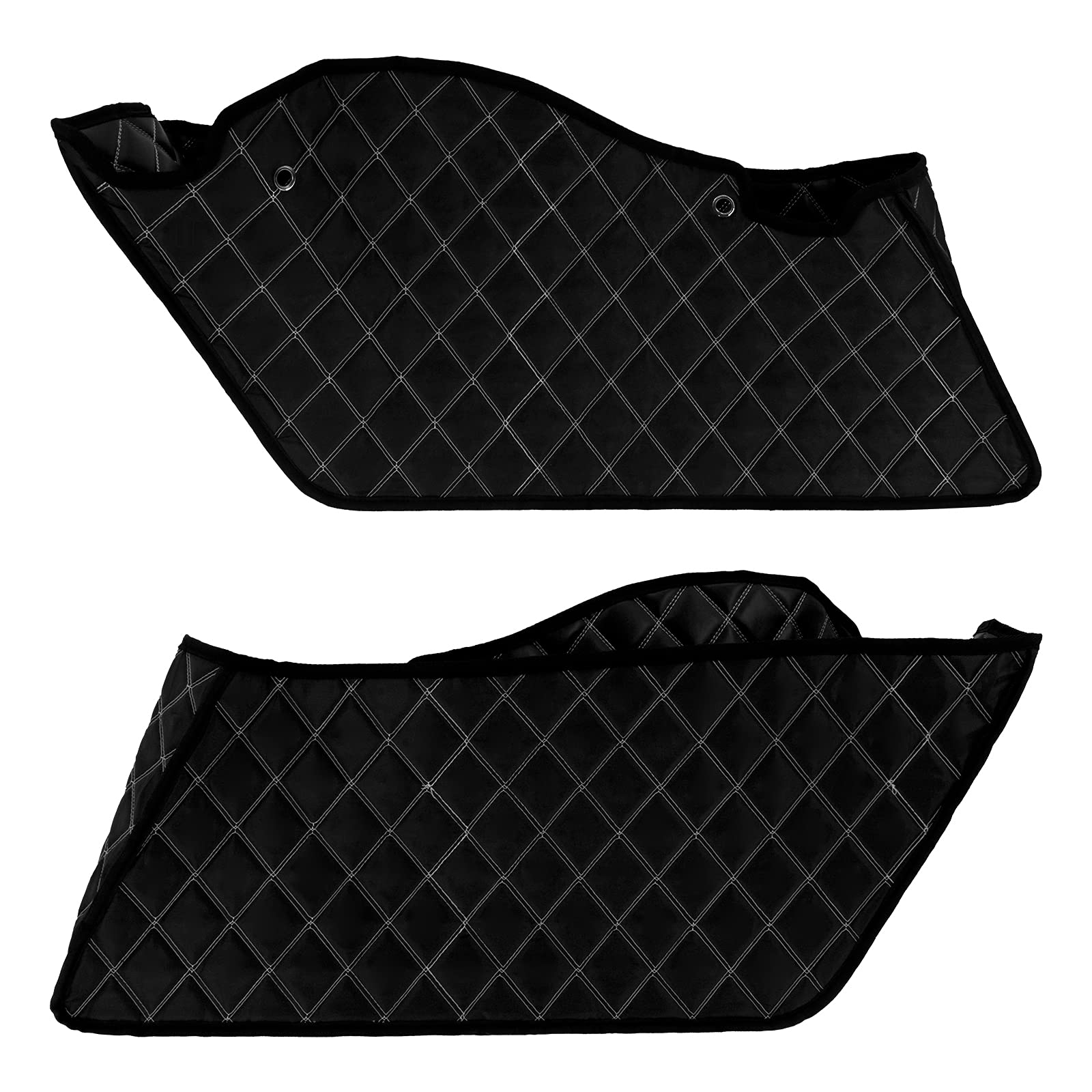 Photo 1 of HCmotorku Motorcycle Drop-in Saddlebag Liners Non-Stretched Non-Tapered Fits for Harley Facotry Saddlebag Bottoms Touring Road King Road Glide Street Glide Electra Glide 2014-2023 White Stitching