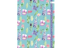 Alphabetical Notebook: Lined-Journal Book with A - Z Tabs Printed, Large Alphabetized Notebook Organizer for Storing Data (Internet Logins, Passwords, ... etc.), Watercolor Wildflower Design Blue
