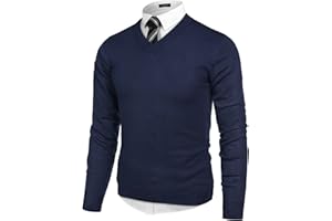 COOFANDY Men V Neck Dress Sweater Long Sleeve Slim Fit Fashion Pullover Sweaters