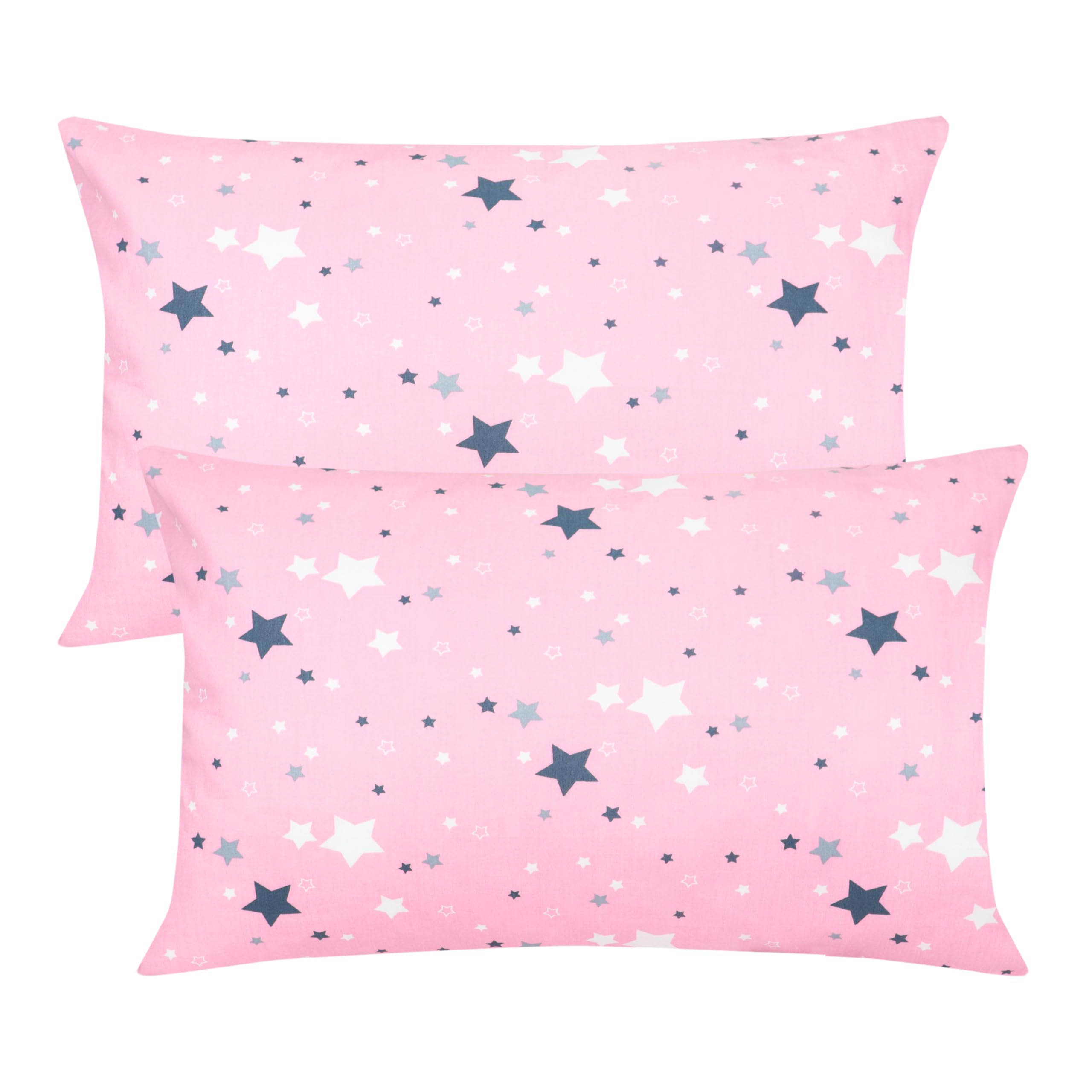 Baby Toddle Pillowcase 2 Pack 100% Cotton Pillow Cover, Cot Bed Pillow Pair Cases 40x60cm Gifts for Children's Day ，Envelope Style Travel Pillow Cover for Boys and Girls