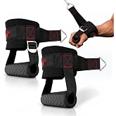 Wrist Cuffs Cable Attachment for Lateral Raise with Quick-Slip Handle | Open-Cuff Design, 7mm Neoprene Padded, Non-Slip TPE Handle, Curls &amp; Pushdowns