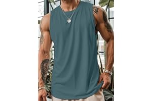 Men's Basic Tank Tops Sleeveless Solid Color Casual Shirts Summer Daily Wear Loose Fit Lightweight Comfy