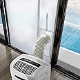 Loviga Portable AC Sliding Door Vent Kit 35x82.5 Inch, 100% Sealing Door Seal Kit for Portable Air Conditioner and Tumble Dryer, Dual Hose Support with Zip and Drawstring Easy to Install