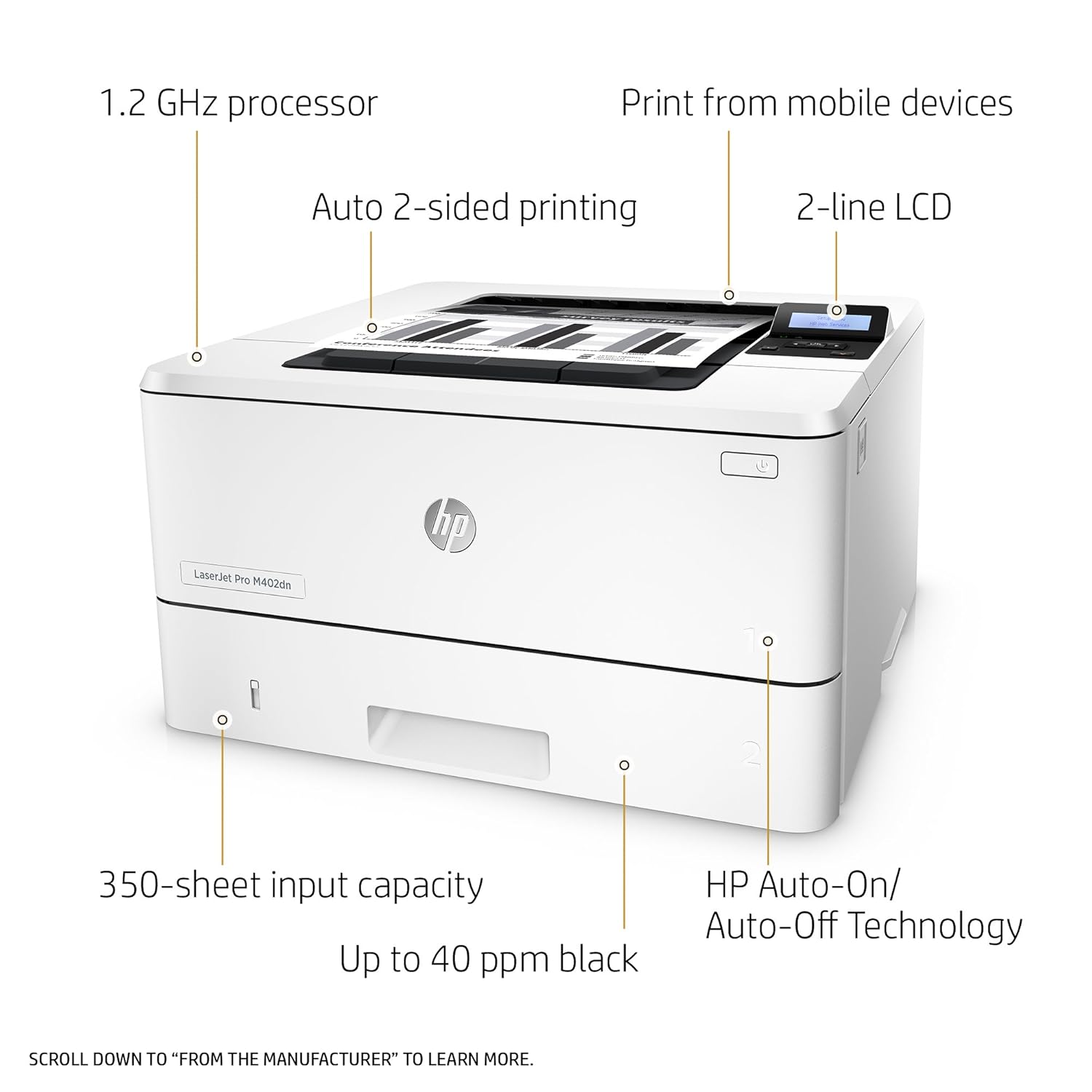 Amazon.com: HP Laserjet Pro M402dn Monochrome Printer, Amazon Dash  Replenishment Ready (C5F94A): Office Products
