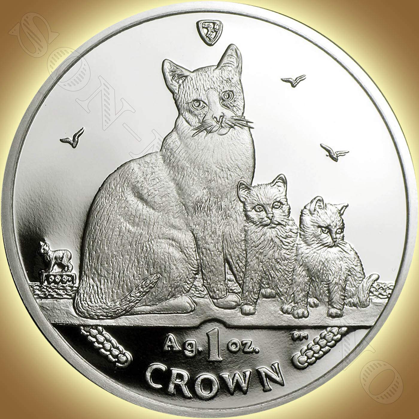 2014 Snowshoe Cat Coin 1 Oz 999 Silver Proof Crown Coin Isle