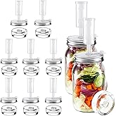 Tessco for you 8 Set Fermentation Kit, Wide Mouth Fermentation Lids and Weights, Airlocks and Silicone Rings for Mason Jars Making and Storing Sauerkraut Probiotic Food (No Jars)