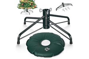 Womnwomn Christmas Tree Stand, Christmas Tree Stand for Artificial Tree, Christmas Tree Base for 4-6 Feet Artificial Trees, Metal Xmas Tree Holder Fits 0.5-1.37 Inch Tree Pole, DarkGreen