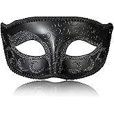 MYSEUNI 2025 New Masquerade Mask for Men, Venetian Mens Masquerade Mask for Halloween Party Mardi Gras Mascarade Ball